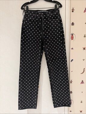 Alexander Wang Kids Black Micro-Logo Jeans